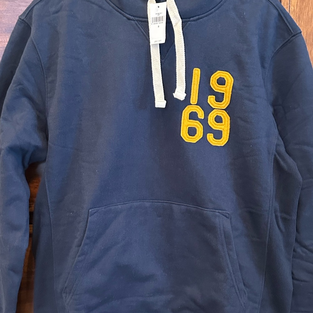 GAP Navy Blue Hoodie with Yellow 1969